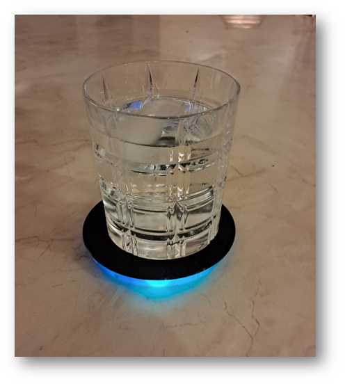 STEMblem Trident Trio Design 1 - coaster and glass