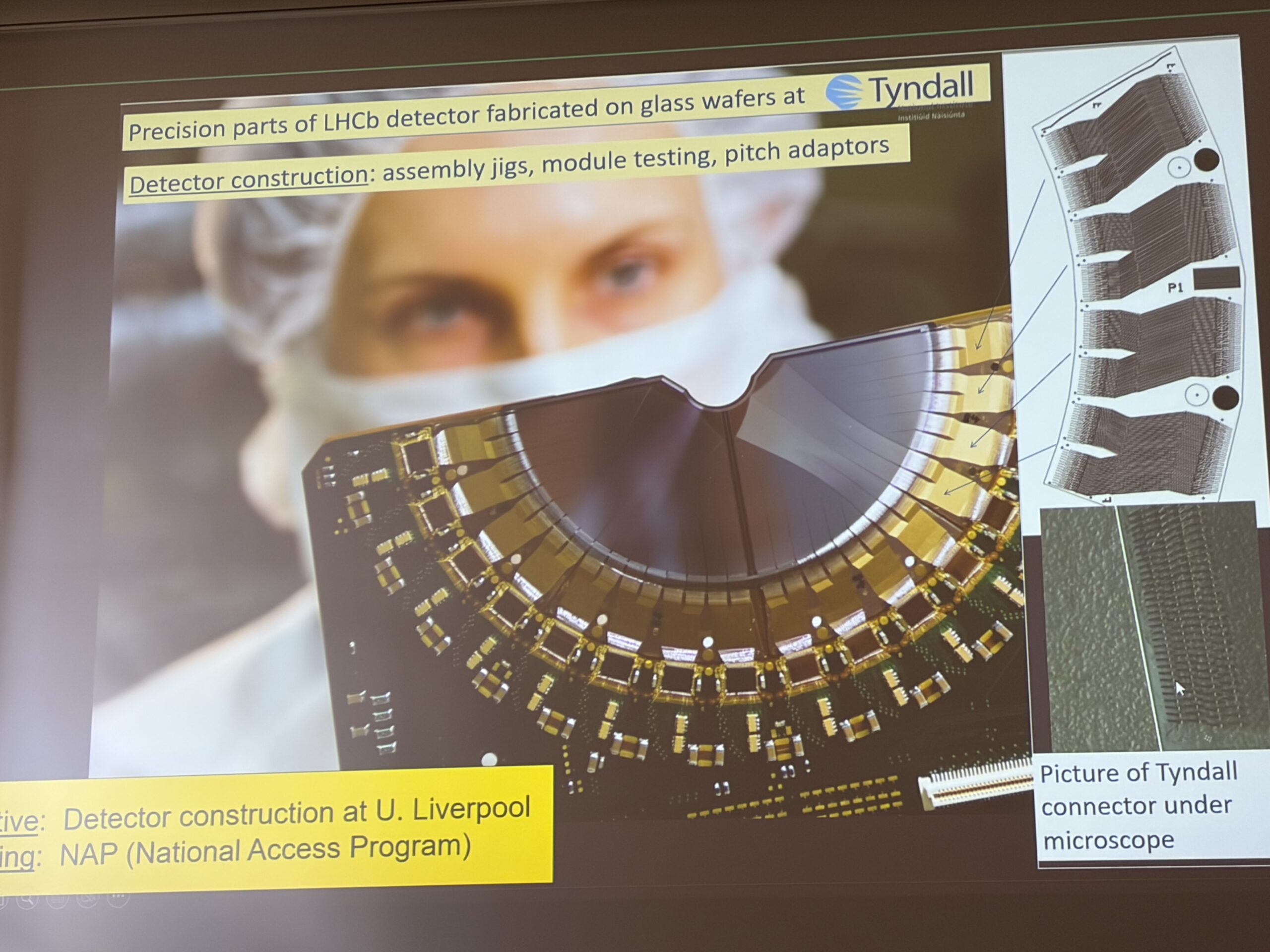 Precision engineering of LHCb detector components fabricated on glass wafers with Tyndall Institute collaboration at CERN event